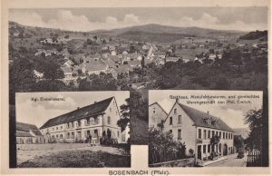 ganz alte Postkarte von Bosenbach in schwarz-weiß